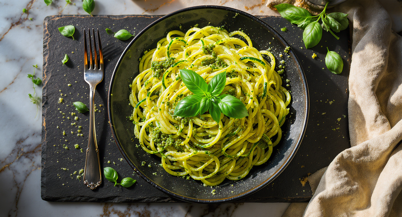 Zucchini Noodles with Avocado Pesto