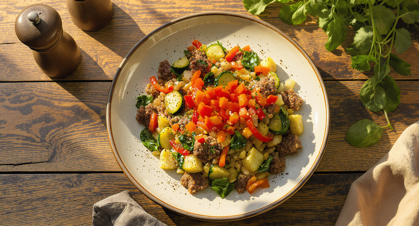 High-Protein Keto-Paleo Ground Beef Skillet