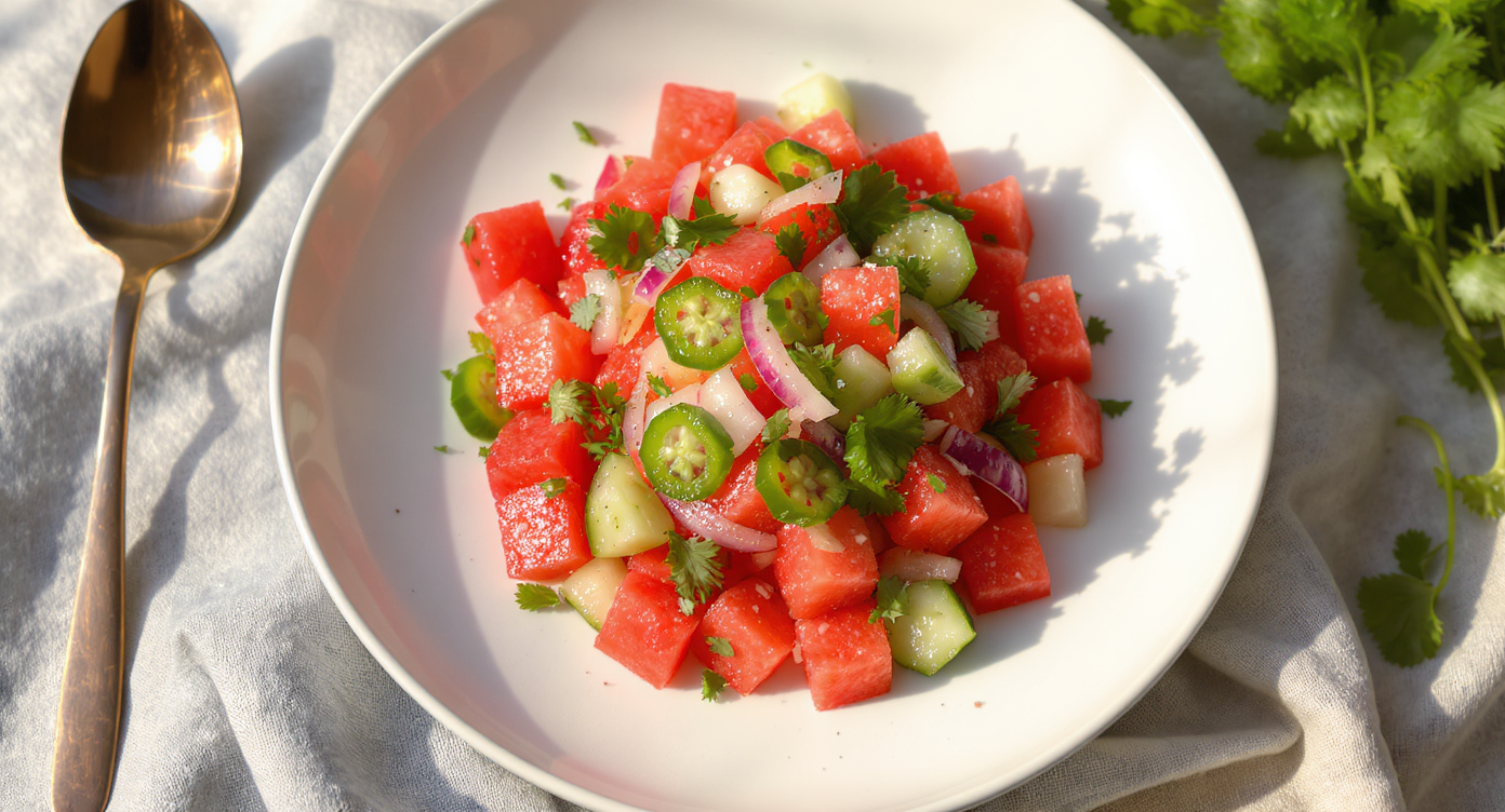 Fresh Watermelon Salsa for Chicken Tacos