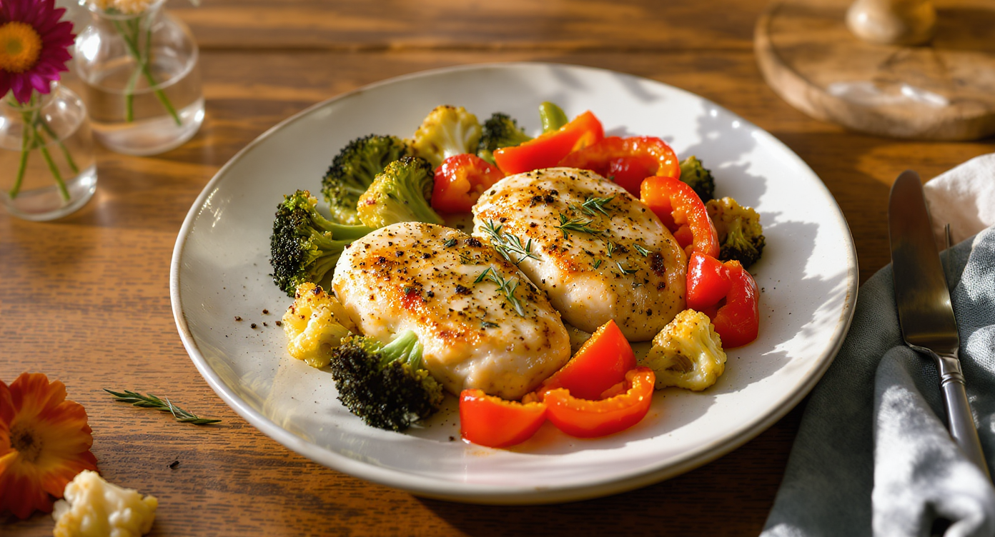Garlic Herb Brined Chicken with Roasted Vegetables
