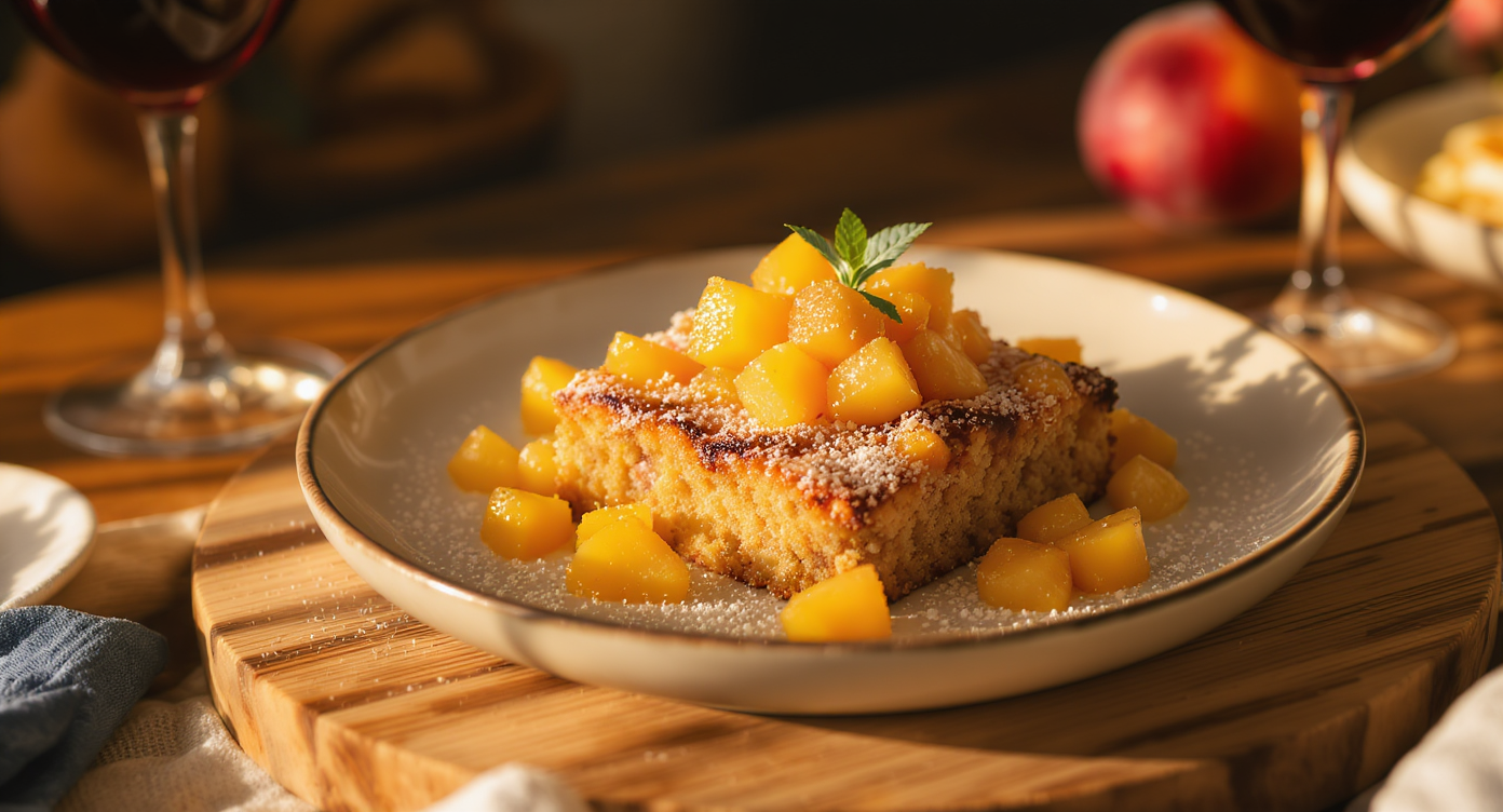 Texas Peach Oat Breakfast Cake