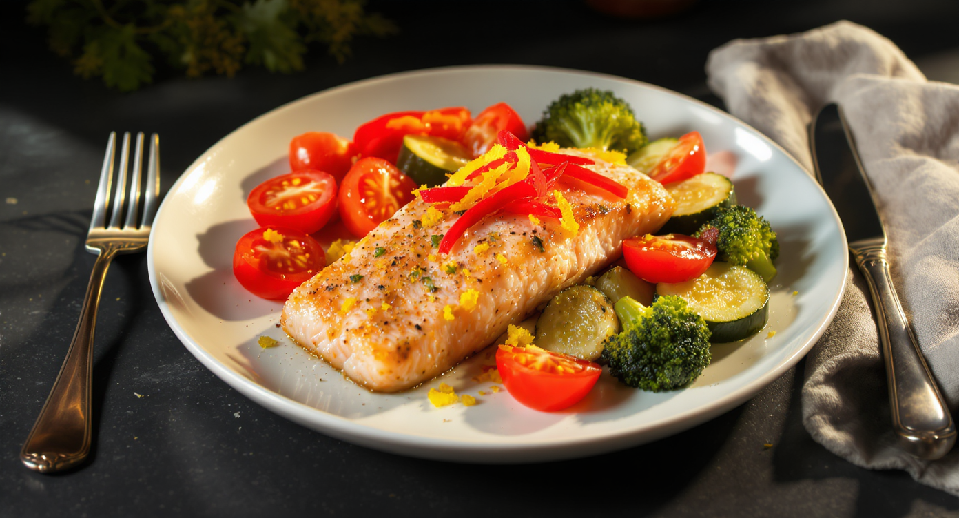 Sheet Pan Lemon Herb Salmon & Veggies