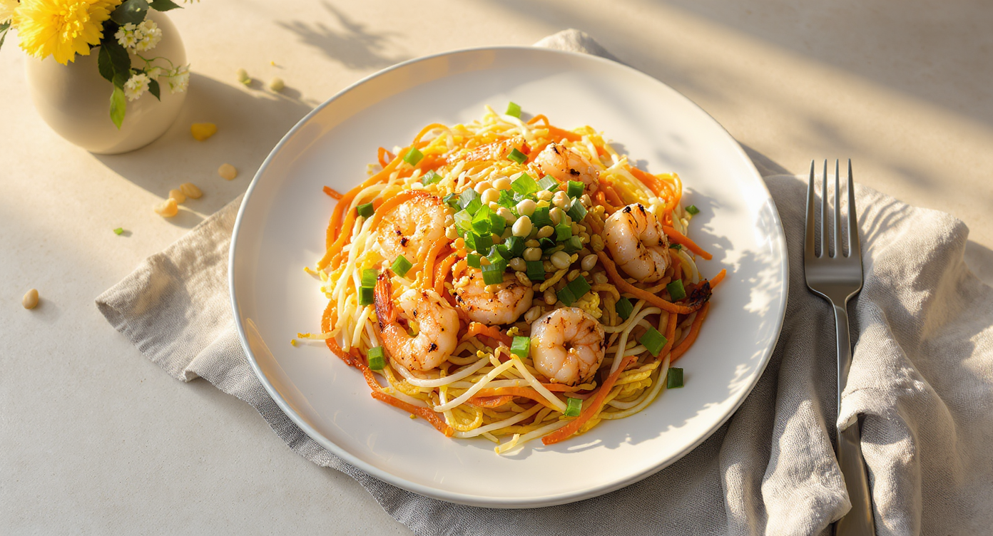 High-Protein, Soy-Free Shrimp Pad Thai