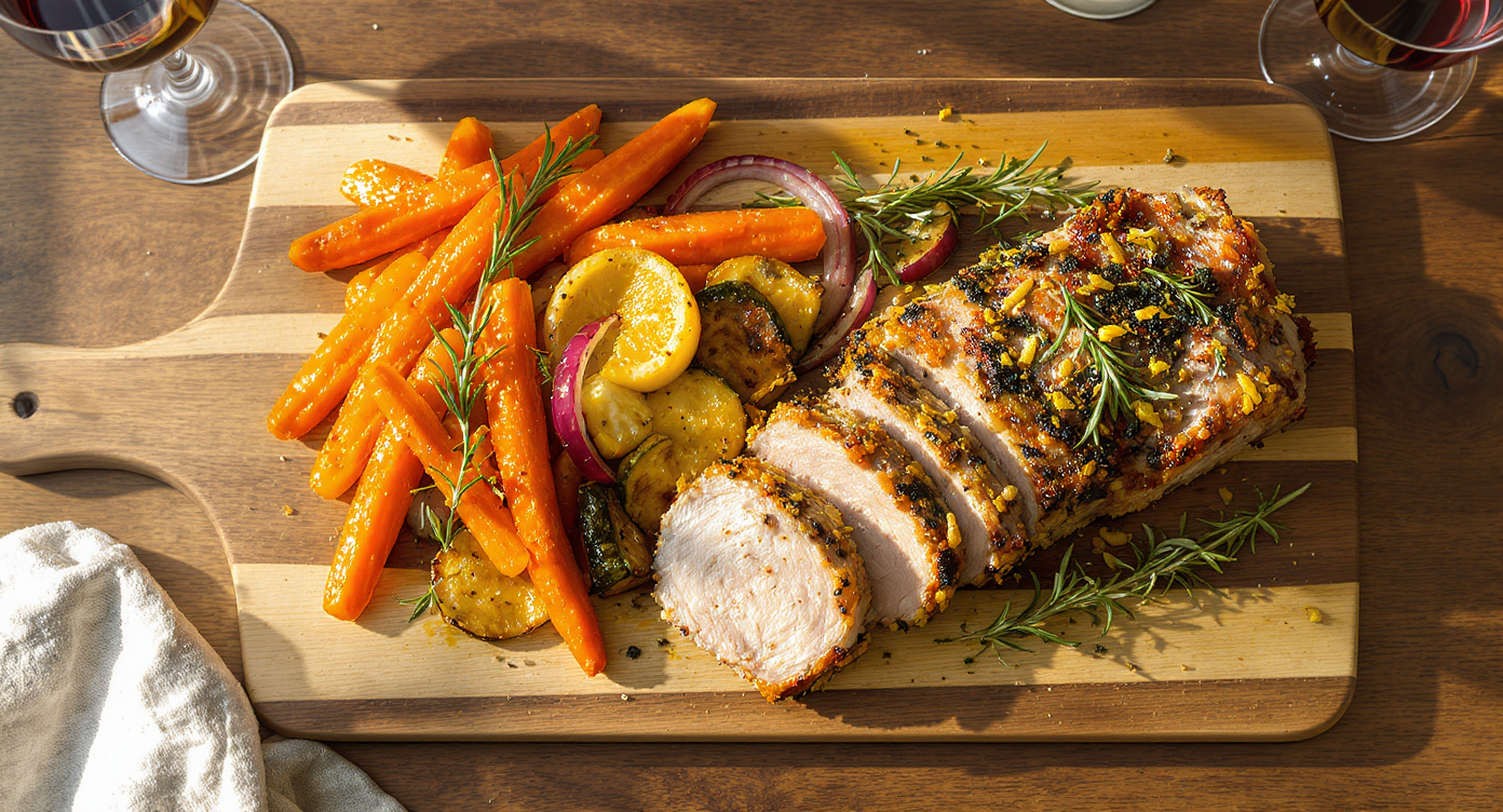 Herb-Crusted Pork Loin with Roasted Vegetables