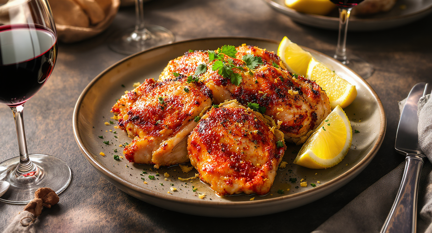 Crispy Roasted Chicken Thighs with Garlic-Herb Rub