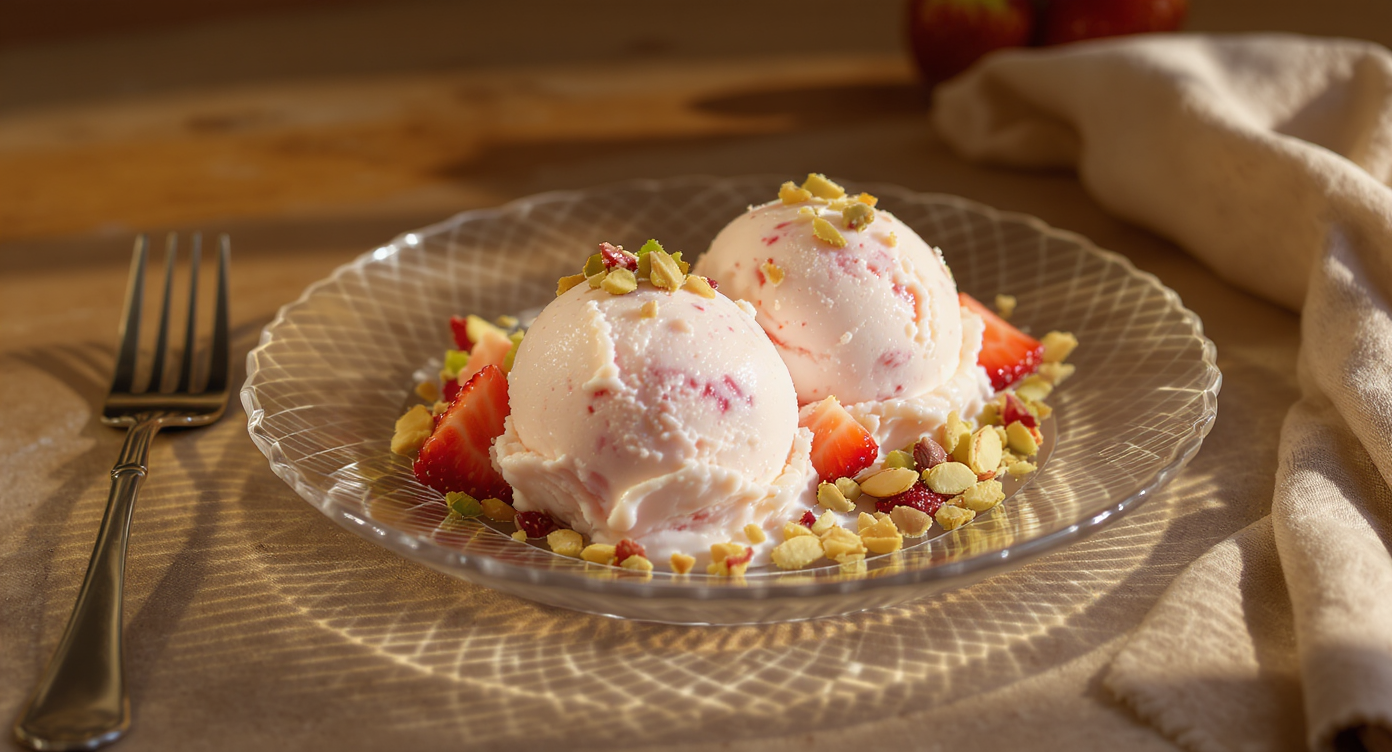 High-Protein Strawberry Yogurt Ice Cream (No-Churn, Low-Sodium)