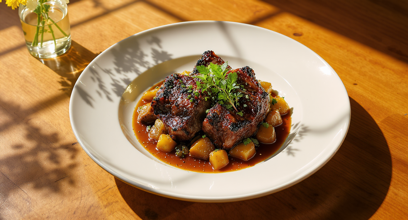 California-Style Braised Beef Short Ribs with Herb Gremolata