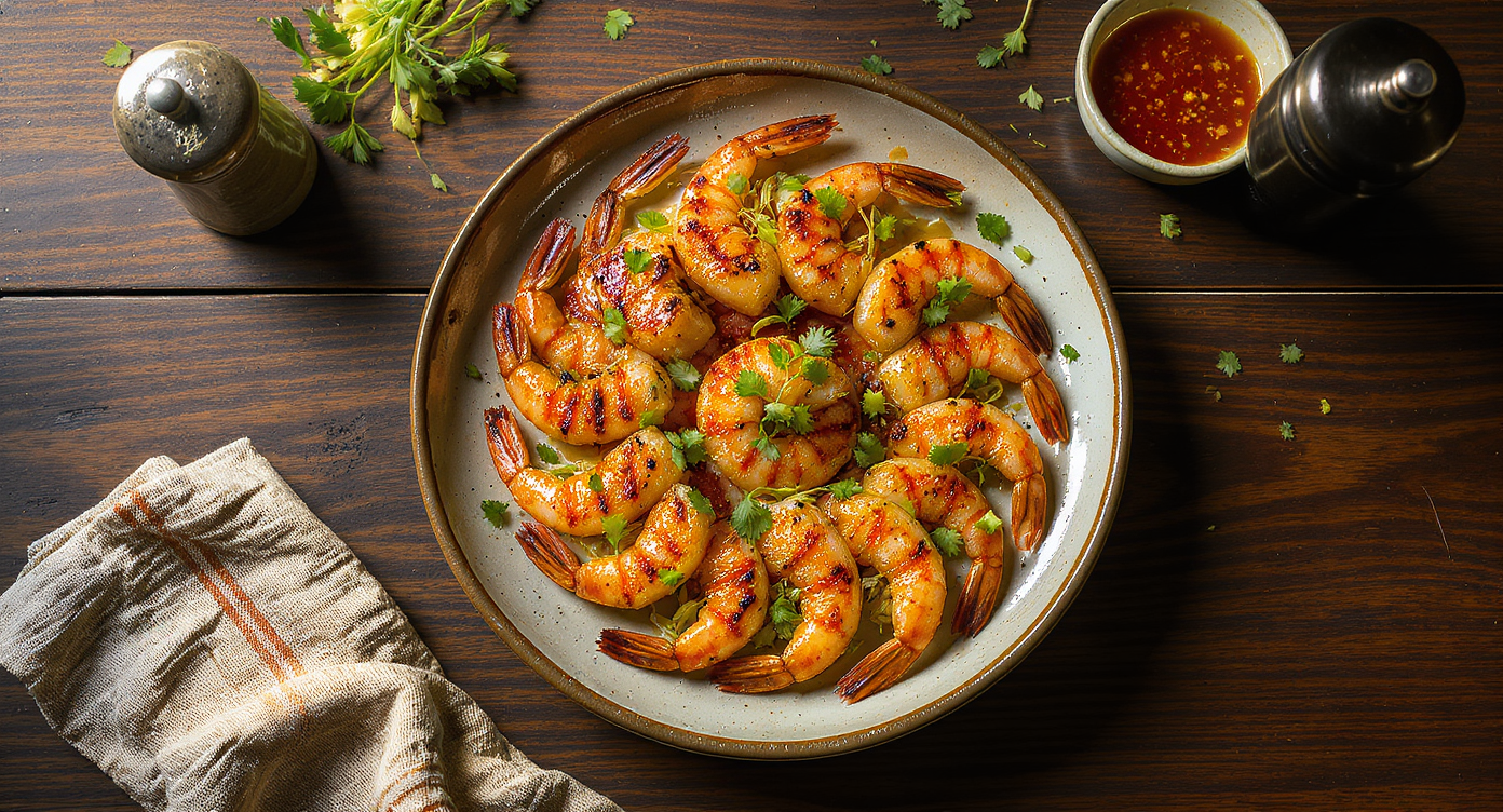 Vietnamese Lemongrass Grilled Shrimp with Tangy Dipping Sauce