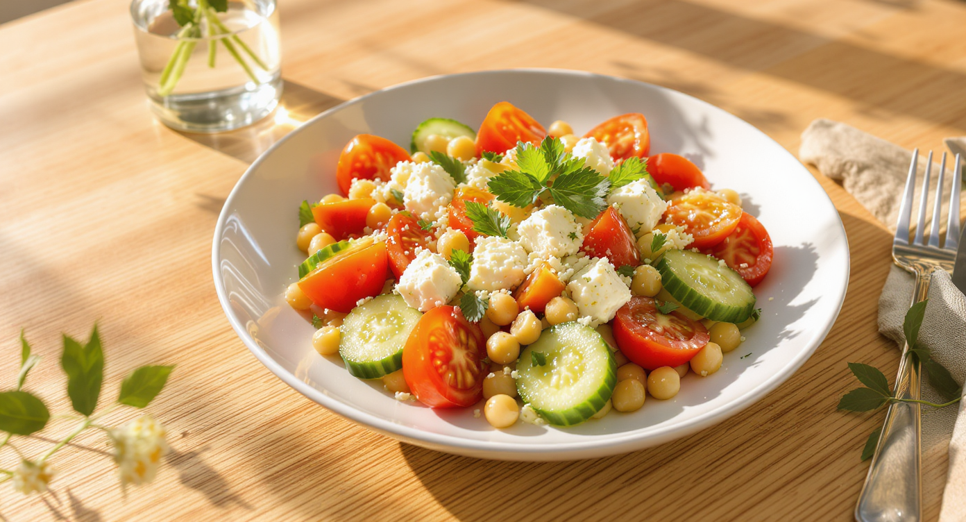 Mediterranean Chickpea Salad with Feta