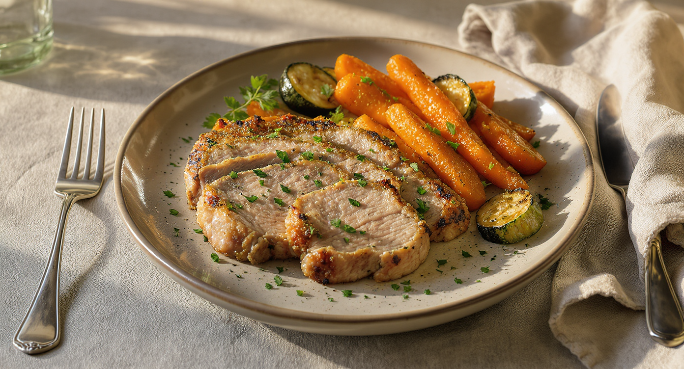 Herb-Crusted Pork Tenderloin with Roasted Vegetables
