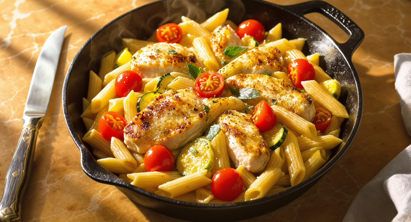 Italian Chicken and Zucchini Pasta (No Onions, Weight Loss Friendly)