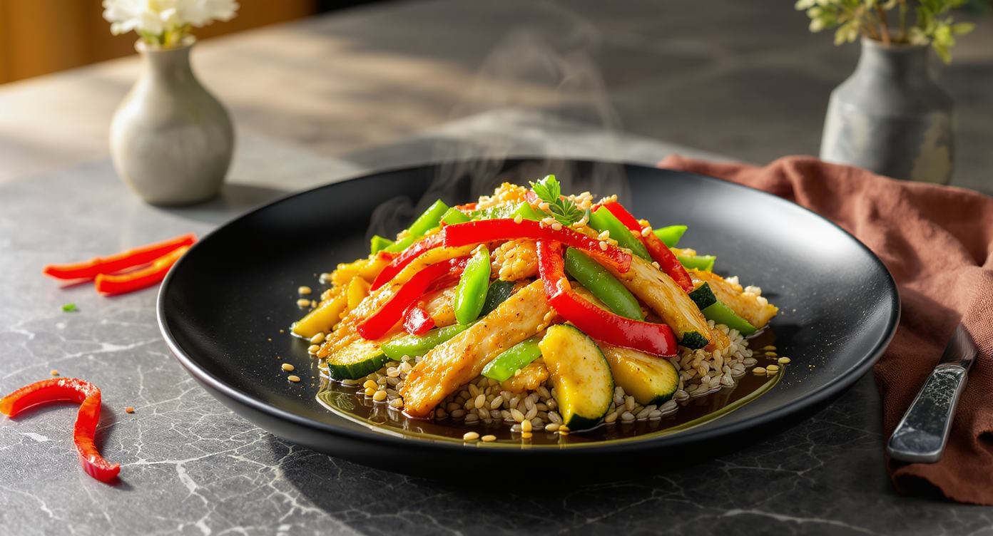Asian Fusion Chicken & Vegetable Stir-Fry (No Onions)