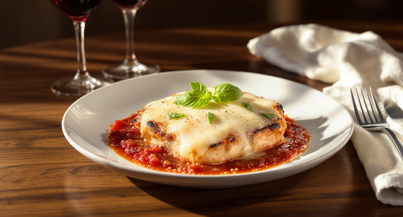 Chicken Parmigiana alla Griglia (Grilled Chicken Parmigiana, Low-Carb)