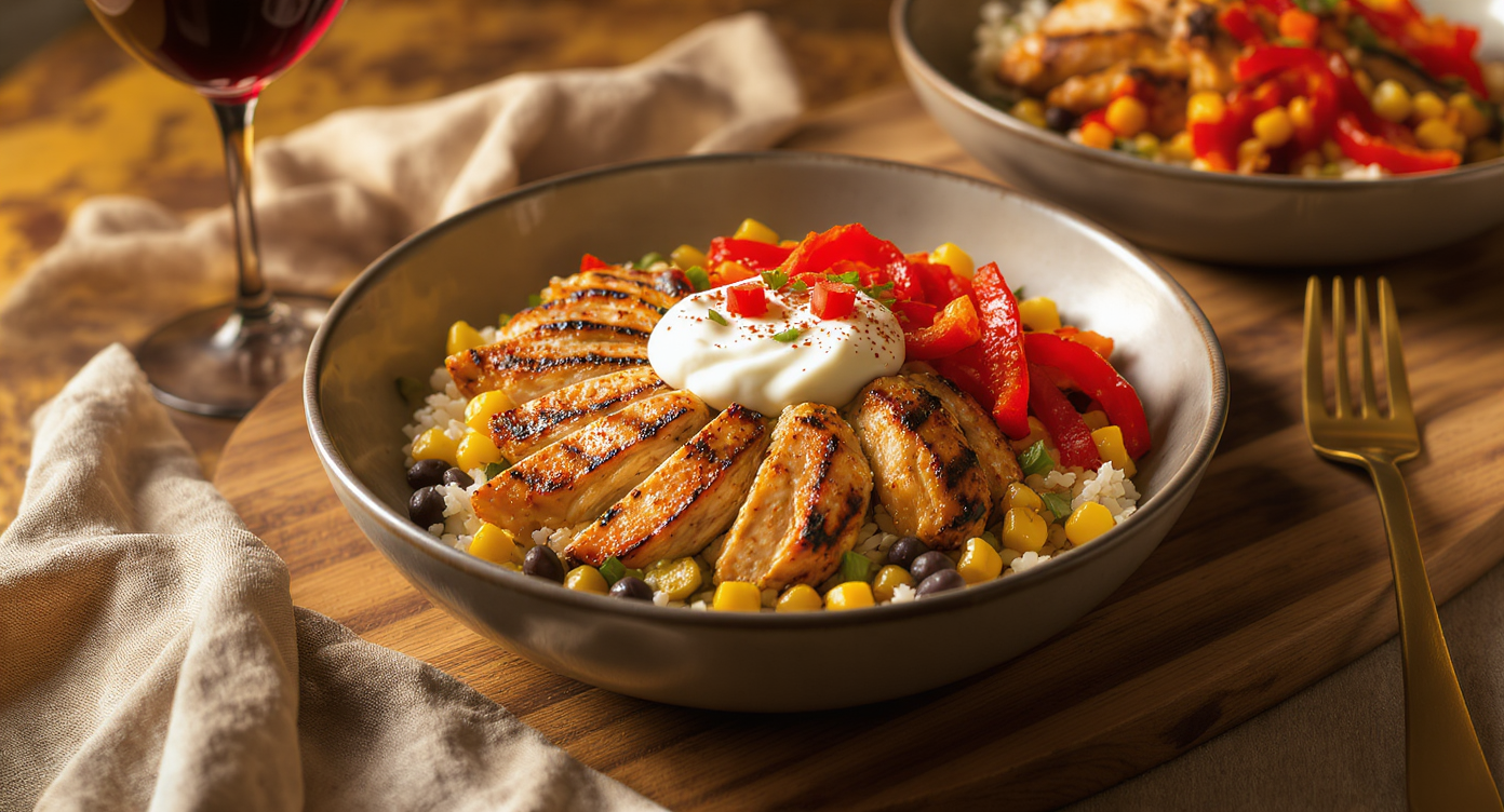 Mexican Grilled Chicken & Black Bean Rice Bowls