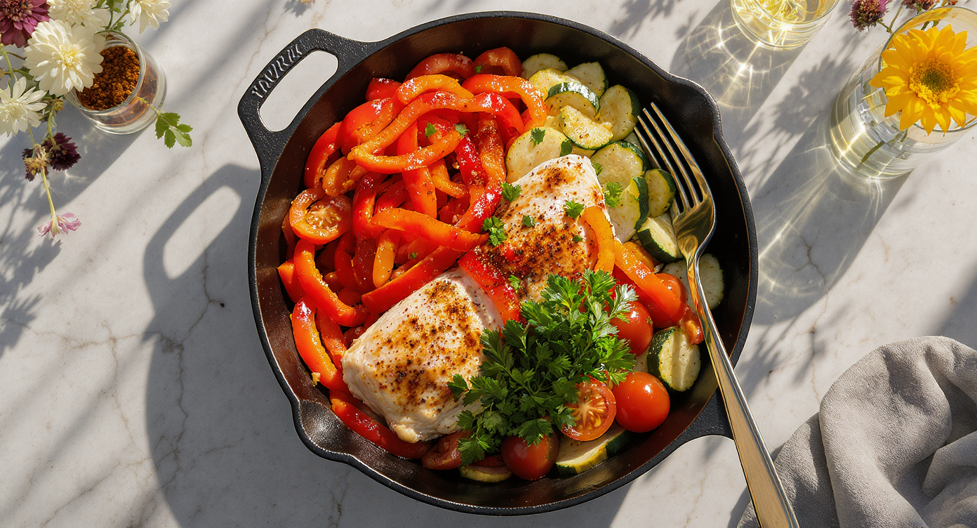 Mediterranean Chicken & Veggie Stir-Fry Bowl