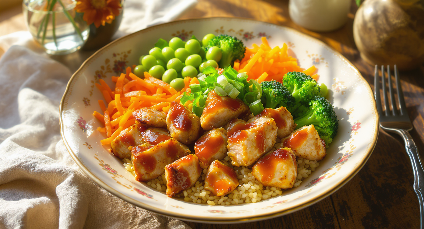 Asian Fusion Ginger-Garlic Chicken Power Bowls