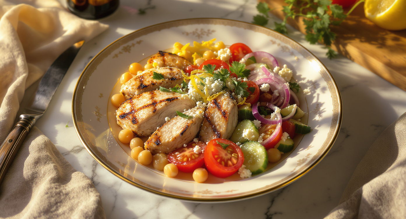 Mediterranean Grilled Chicken & Chickpea Bowl