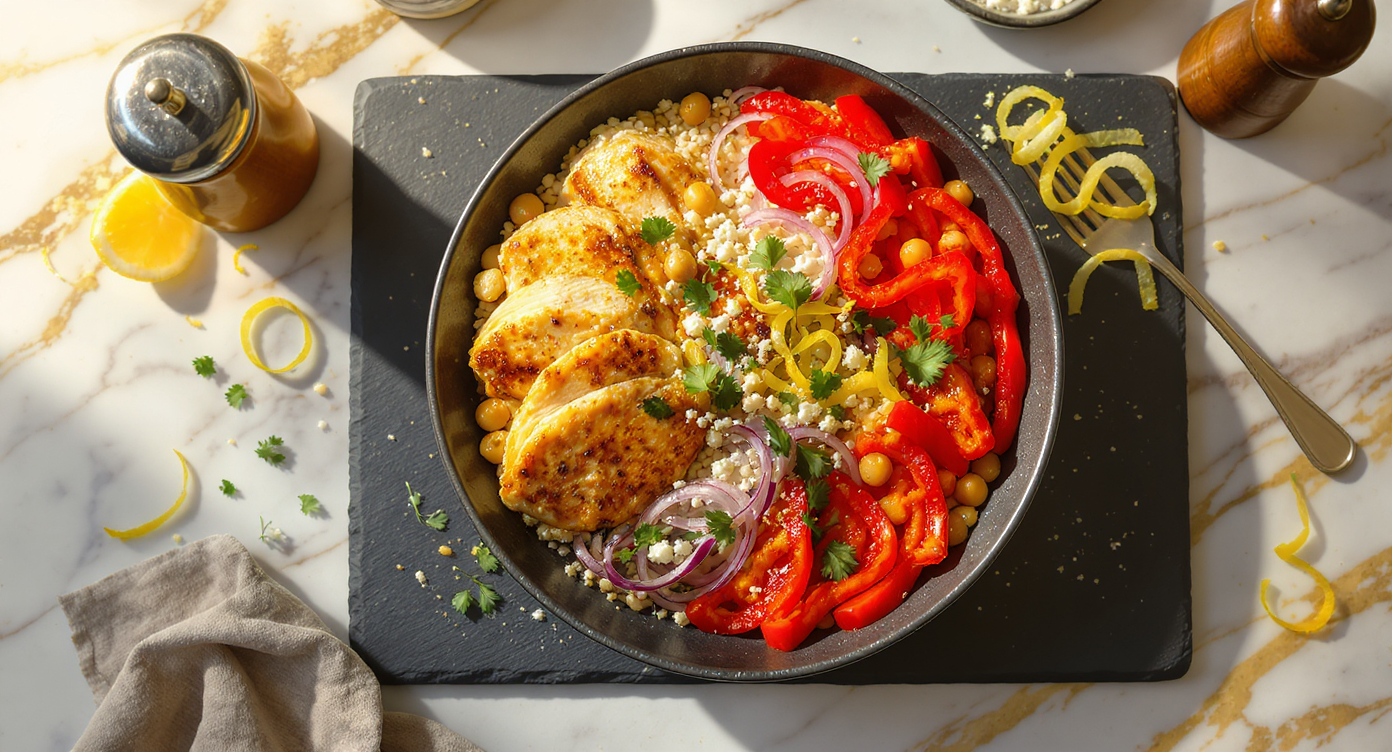 One-Pan Mediterranean Chicken & Chickpeas Power Bowl