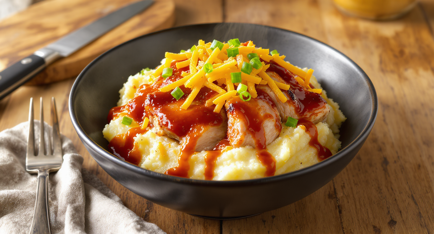 High-Protein BBQ Chicken & Loaded Mashed Potato Bowls