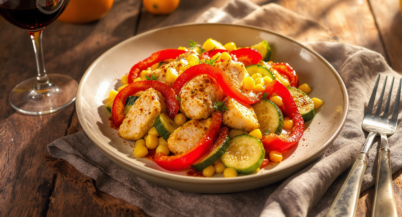 Mexican-Spiced Chicken & Veggie Skillet (No Onions or Tomatoes)