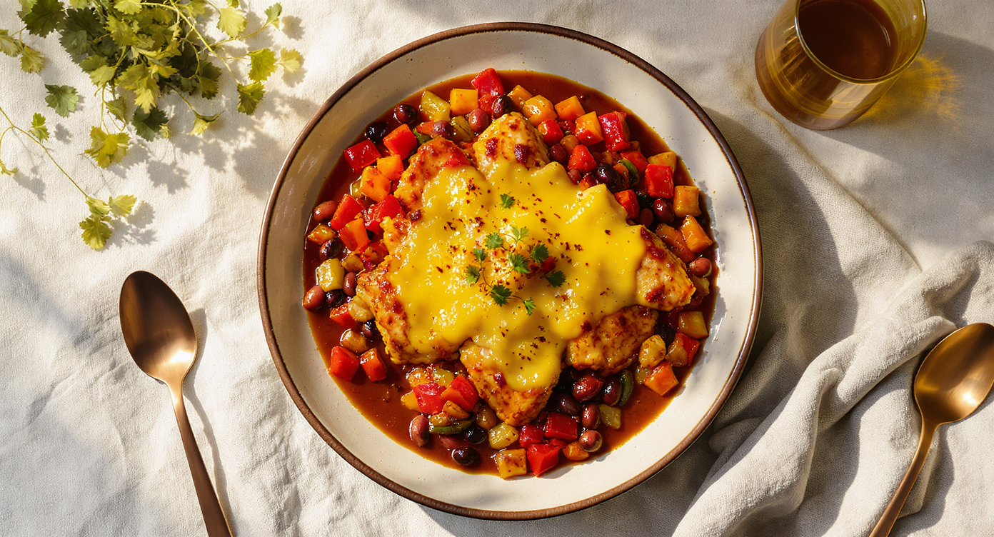 High-Protein BBQ Chicken & Bean Skillet