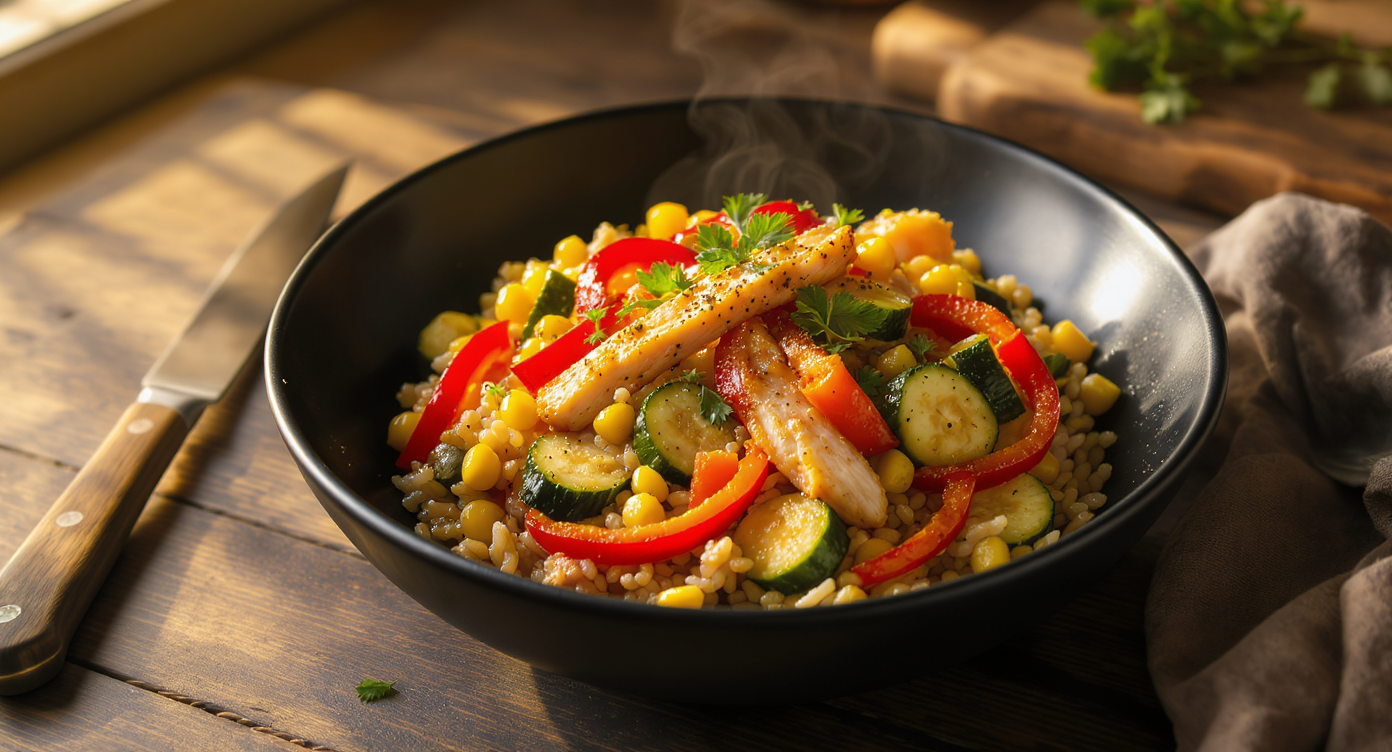 Chicken & Veggie Mexican Stir-Fry Bowls (No Onions)