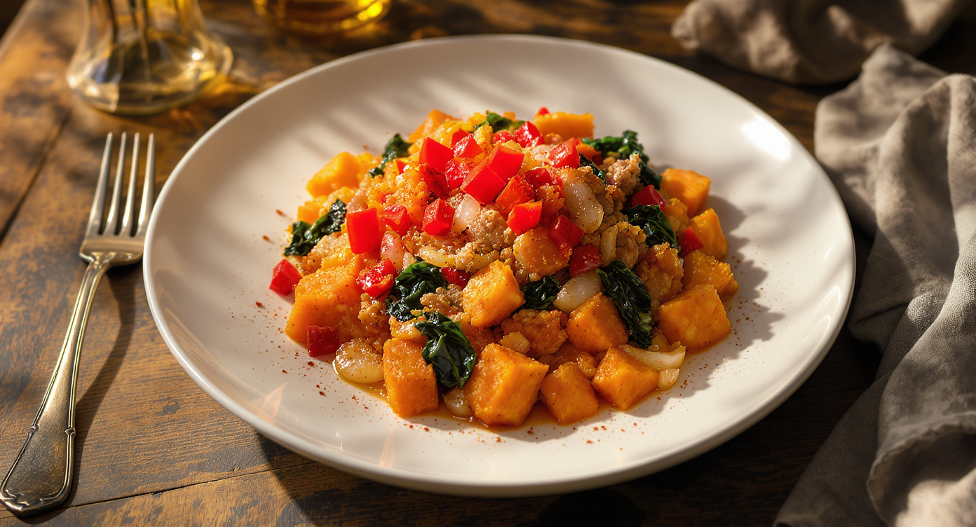Skillet Turkey & Sweet Potato Hash