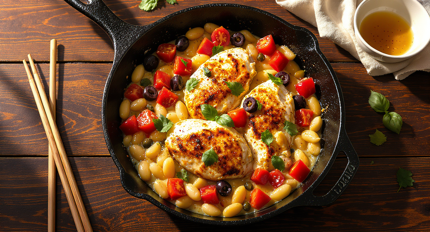 Italian High-Protein Chicken & Cannellini Skillet