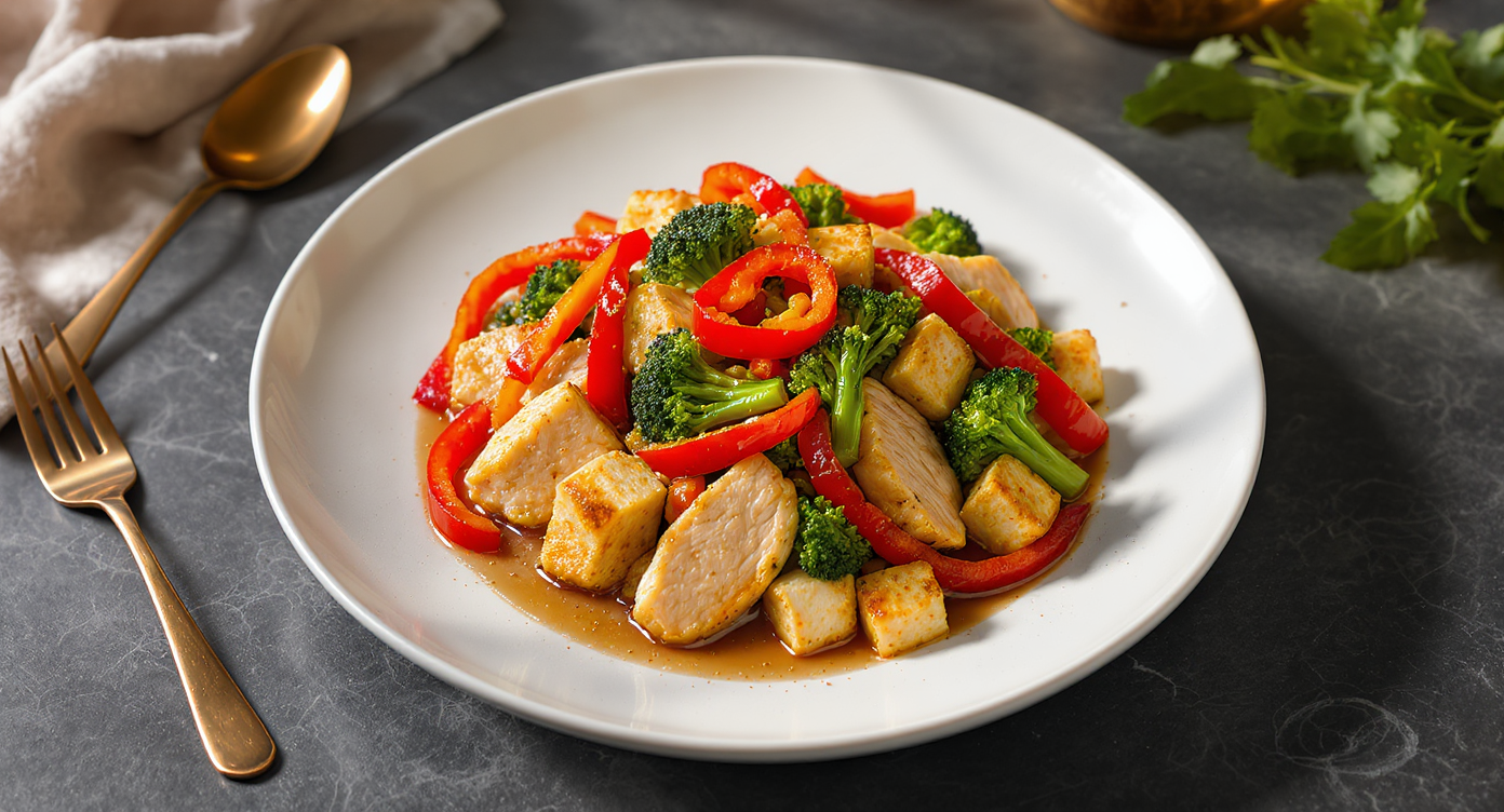 Asian Fusion Chicken & Tofu Stir-Fry with Wok Hei