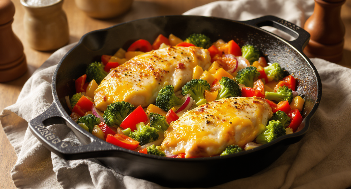 High-Protein Skillet Chicken and Veggie Bake