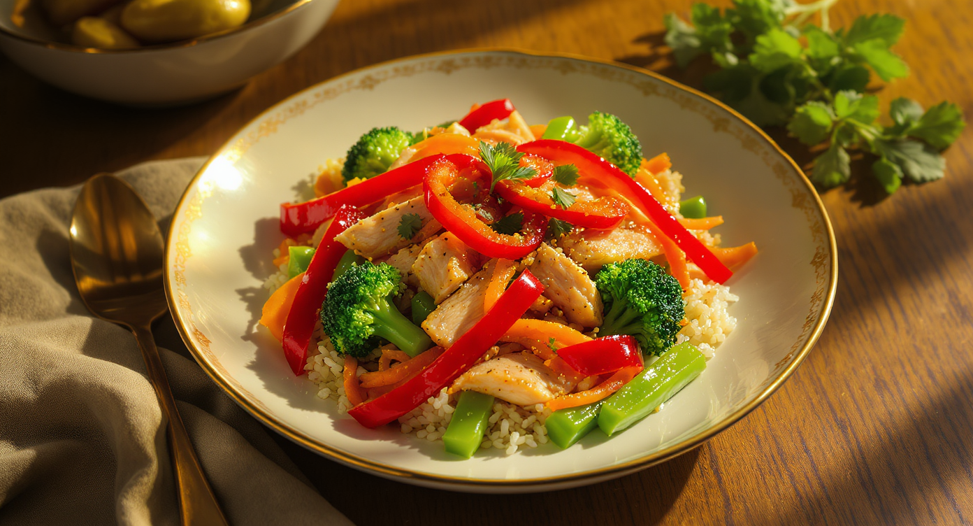 Asian Fusion Chicken & Veggie Stir-Fry Bowls