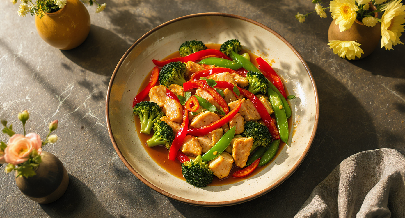 Wok-Seared Chicken & Veggie Stir-Fry (Asian Fusion, Low-Carb)