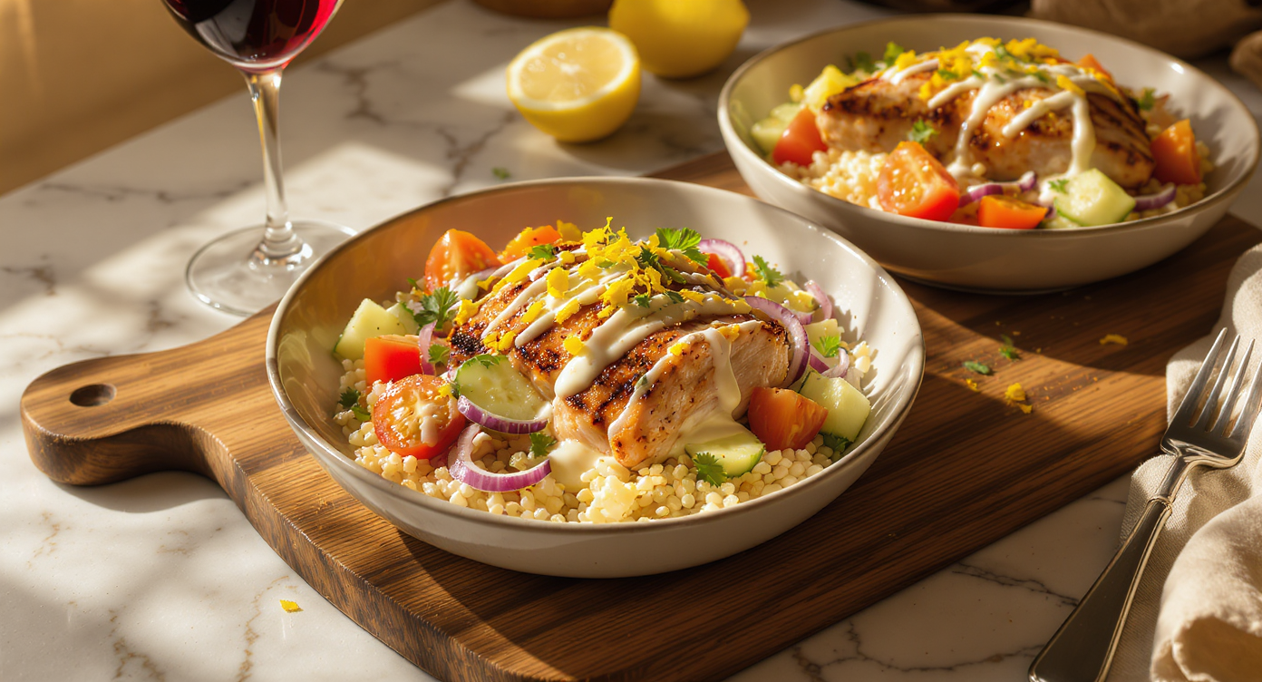 Mediterranean Lemon Herb Chicken Bowls