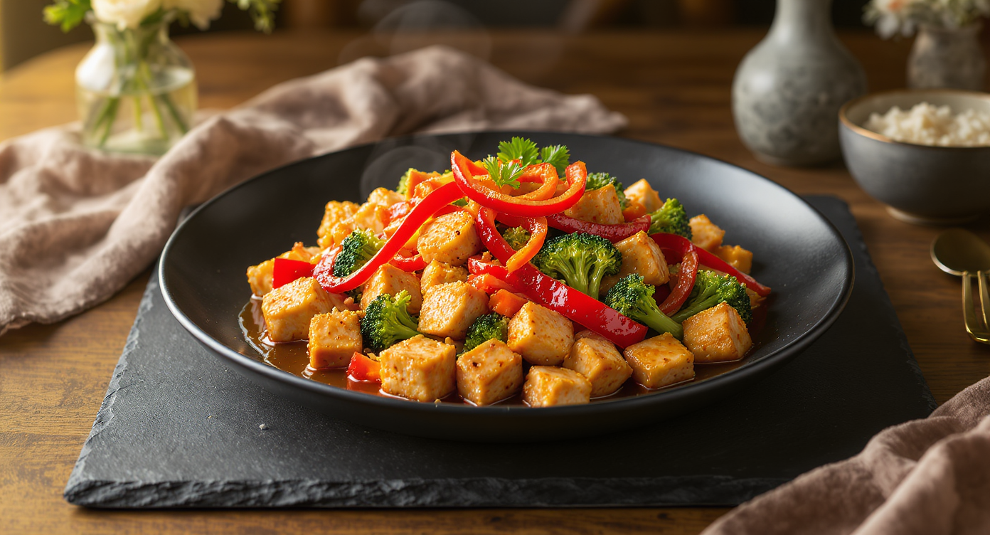 Wok-Hei Chicken & Tofu Stir-Fry (Asian Fusion, High Protein)