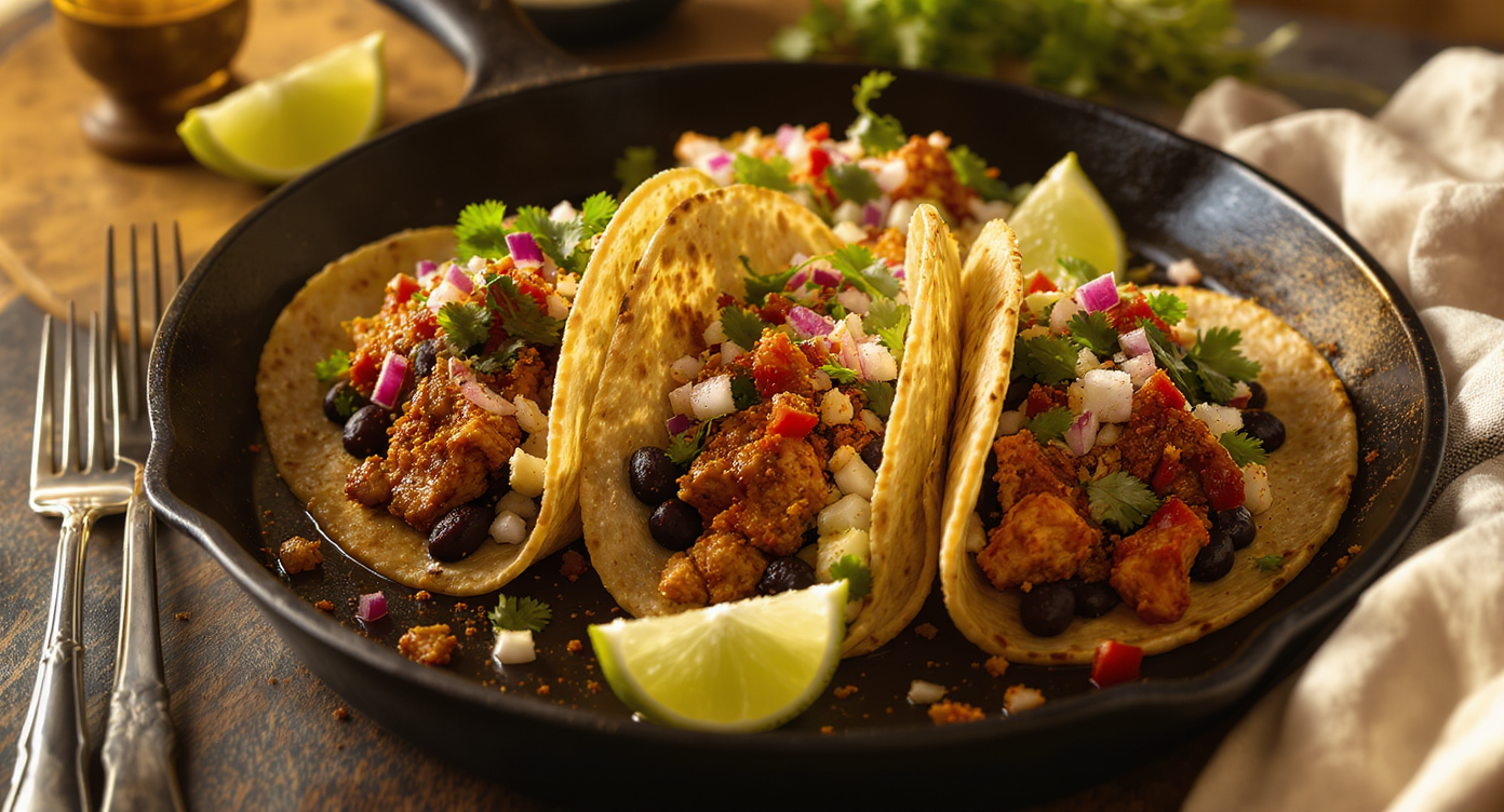High-Protein Mexican Chicken & Bean Sheet Pan Tacos