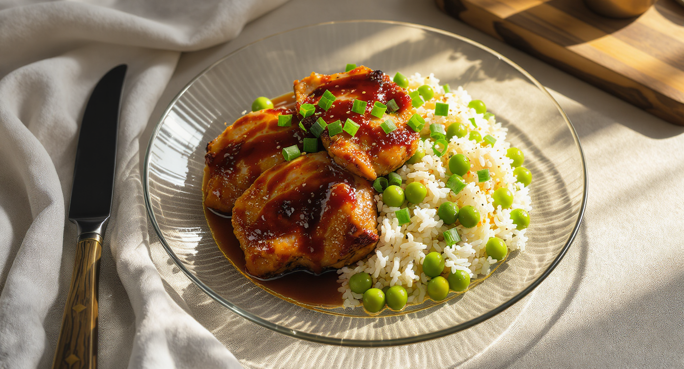 Ginger-Soy Glazed Chicken with Edamame Rice