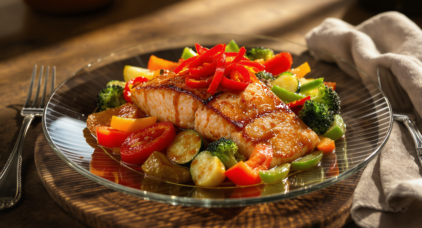 Asian Fusion Veggie-Packed Sheet Pan Salmon
