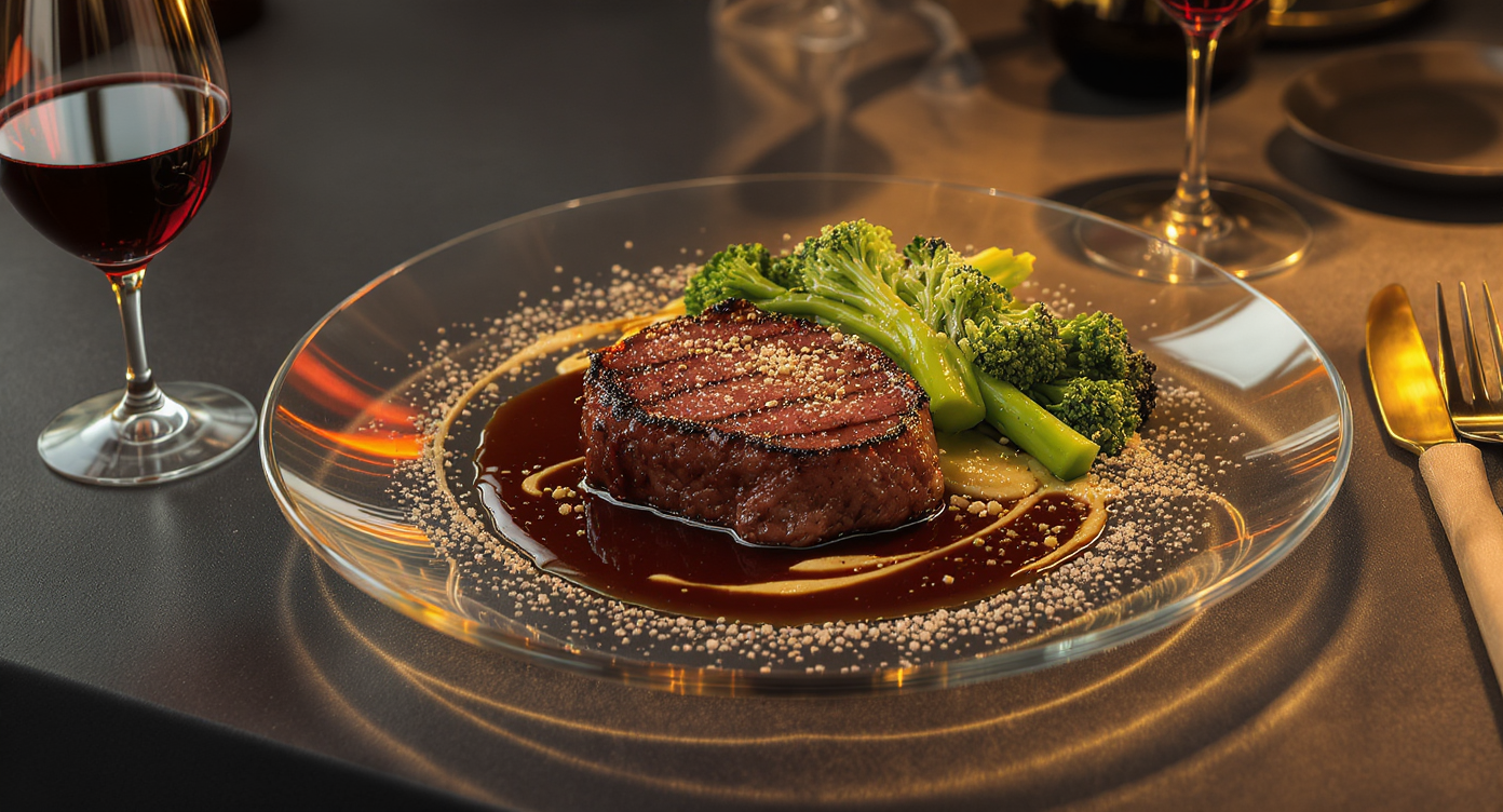 Seared Steak with Garlic-Soy Pan Sauce and Charred Broccolini