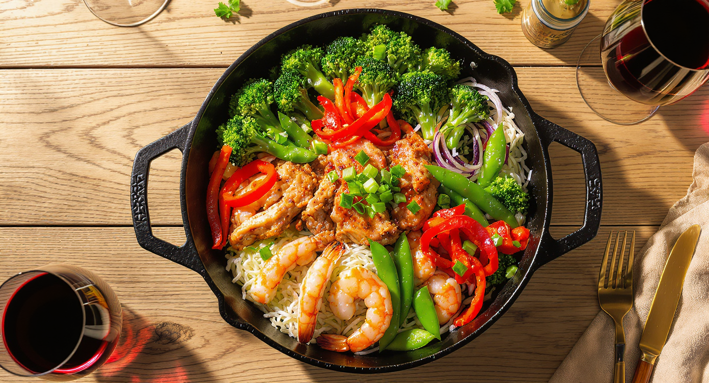 Wok-Hei Asian Fusion Chicken & Shrimp Power Bowl