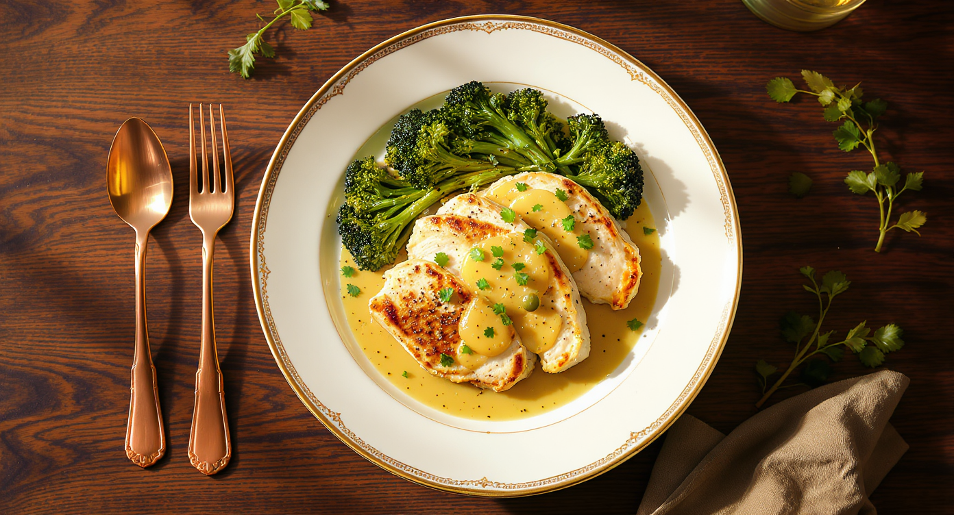 Italian Chicken Piccata with Roasted Broccolini