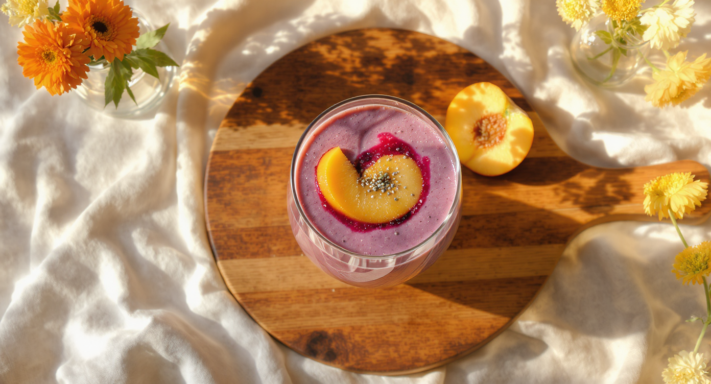 Late Summer Berry & Peach Smoothie