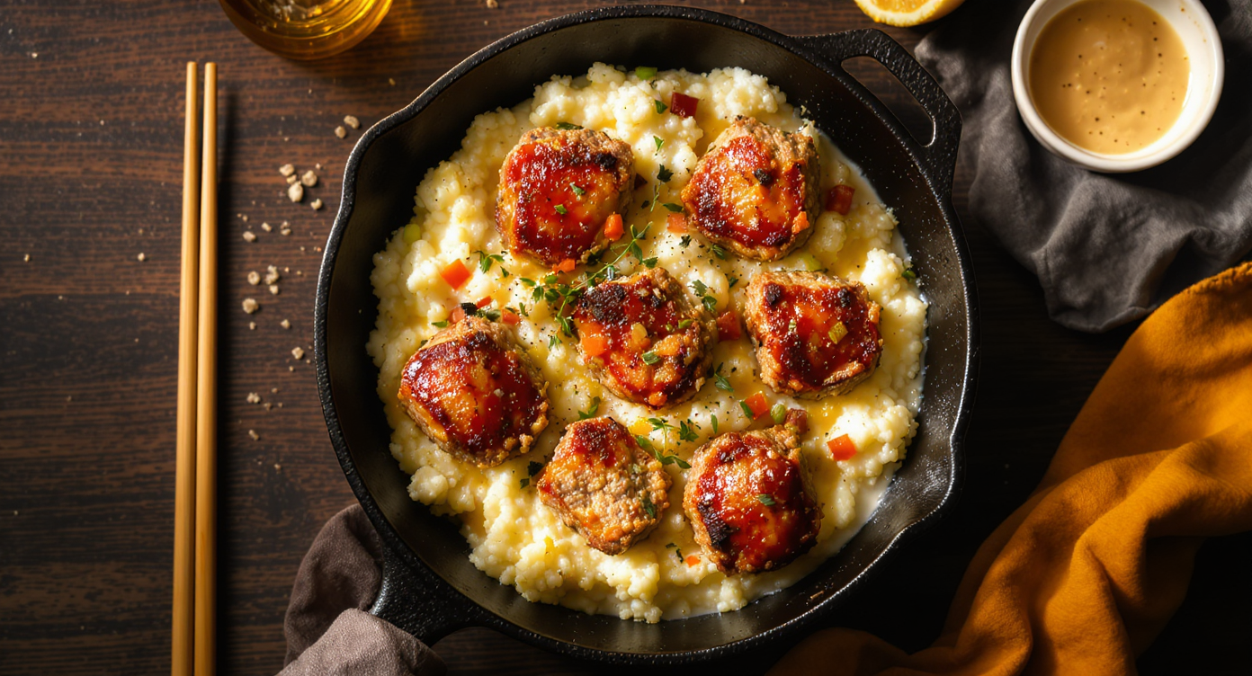 Turkey & Veggie Meatloaf Minis with Garlic Mashed Cauliflower