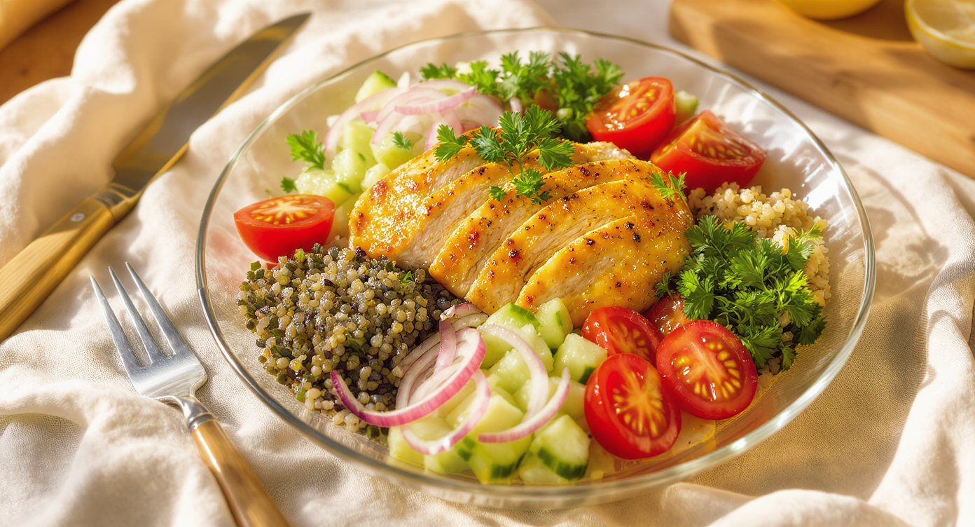 Mediterranean Lemon Herb Chicken Bowls