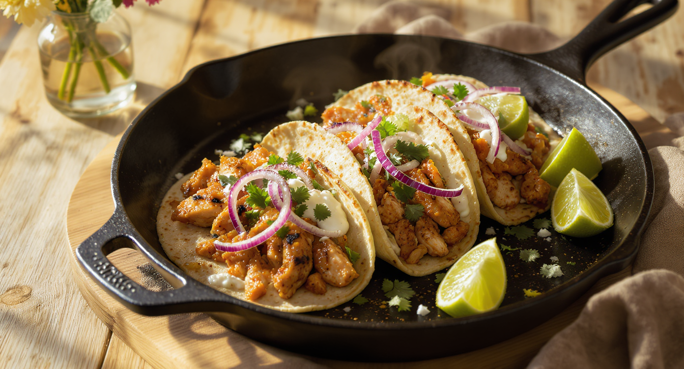 High-Protein Grilled Chicken Tacos with Roasted Tomatillo Salsa