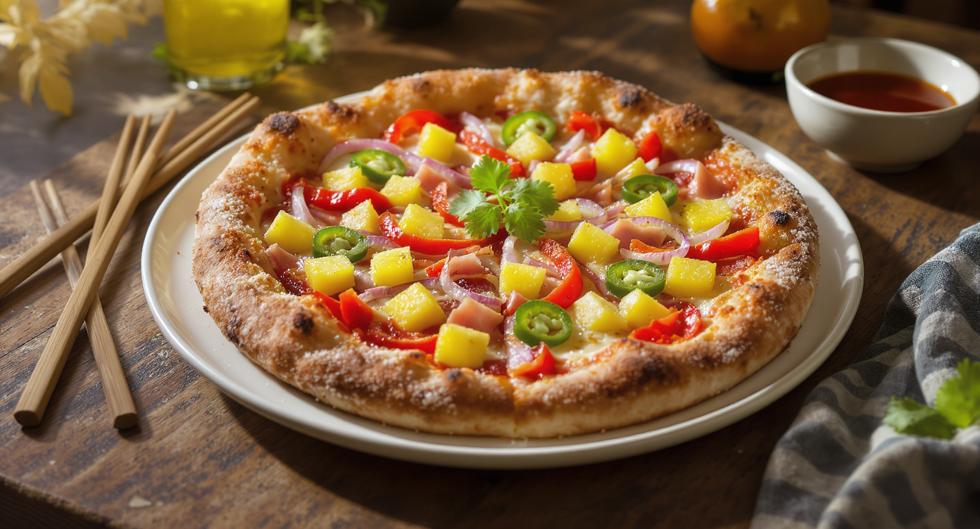 Tropical Pizza with Crispy, Chewy, and Tender Layers