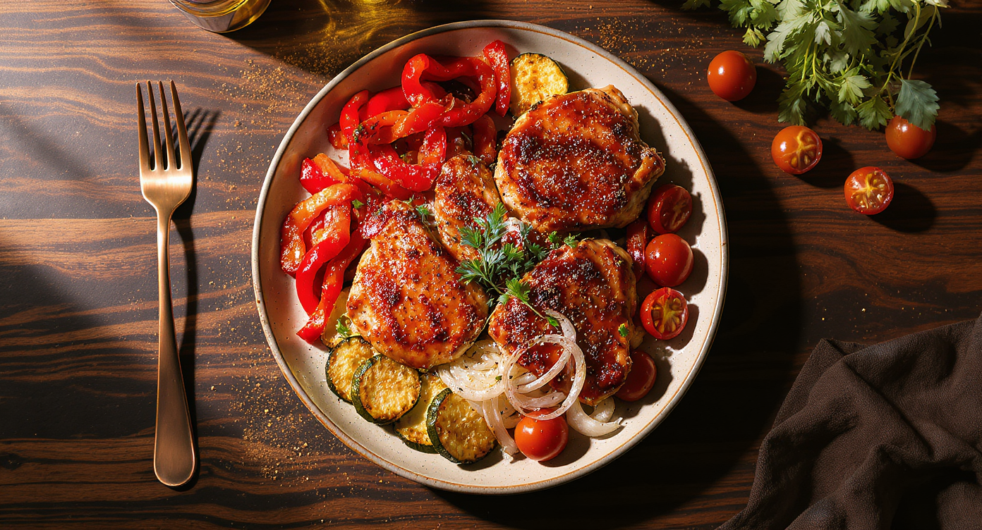 Sheet Pan BBQ Chicken & Veggie Bake