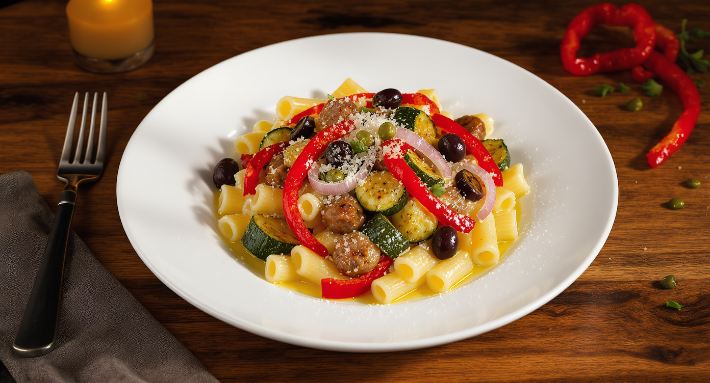 Italian Sausage & Charred Vegetable Rigatoni