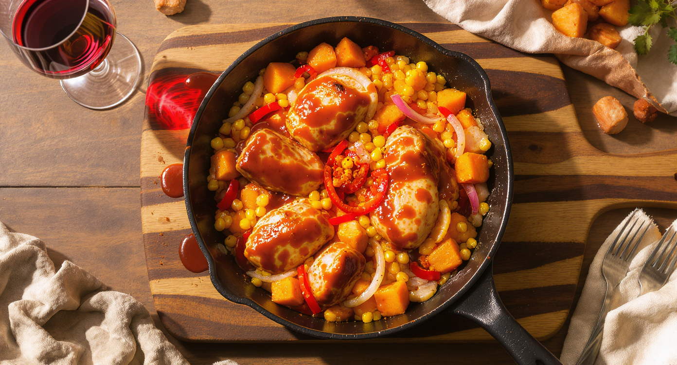 Dairy-Free BBQ Chicken & Sweet Potato Skillet