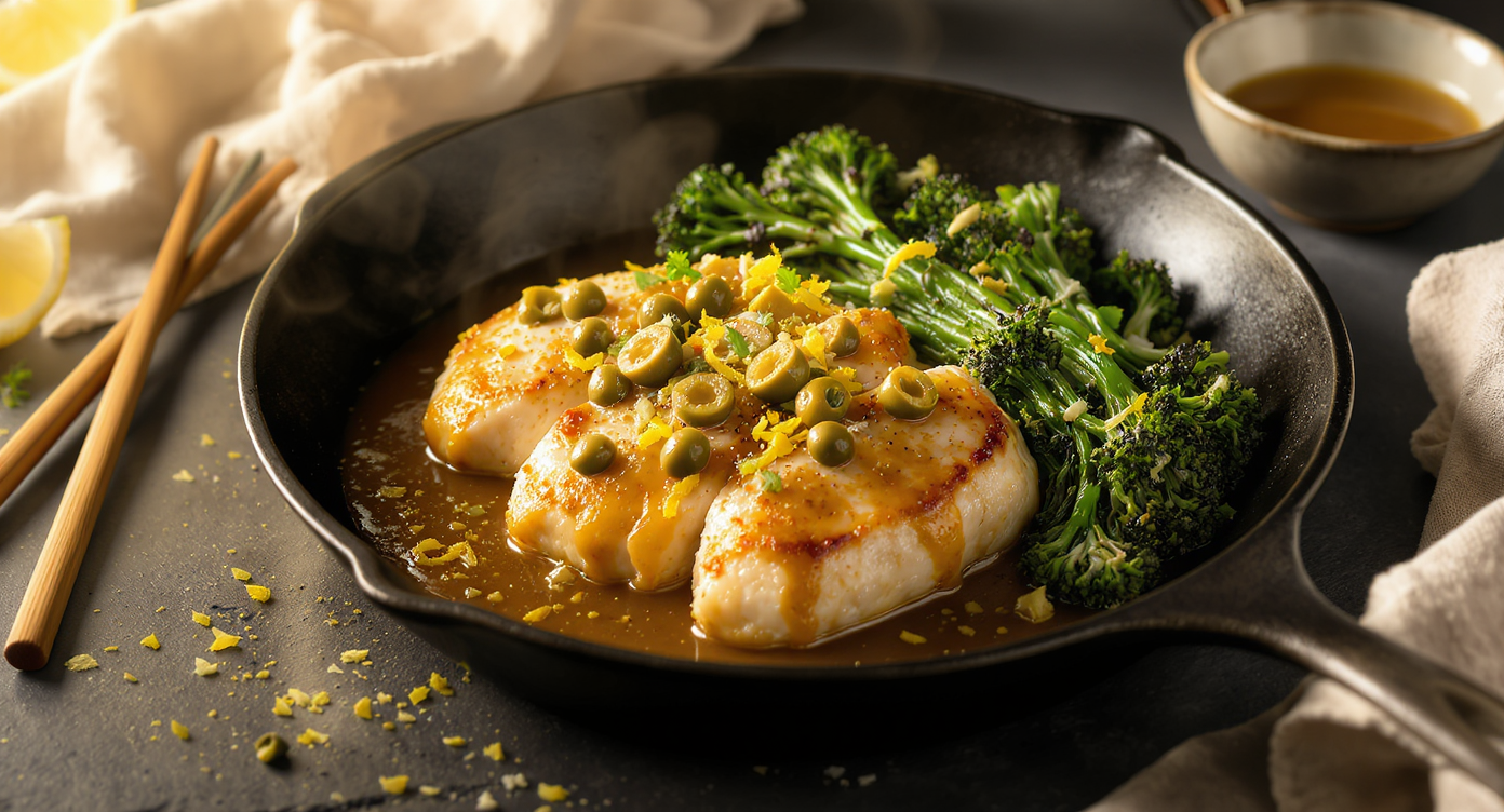 Italian Chicken Piccata with Charred Broccolini