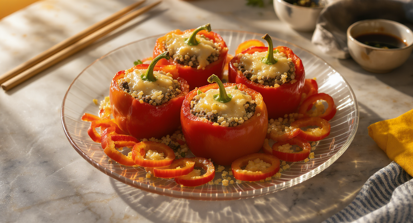 Beef & Quinoa Stuffed Peppers
